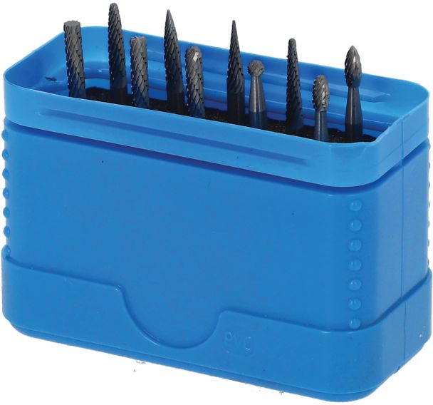 Fraise carbure coffret 10 pièces double coupe