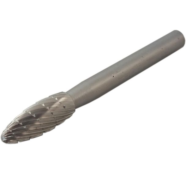 Fraise tige Ø6x60mm HSS flamme bout arrondi - 6x20 mm