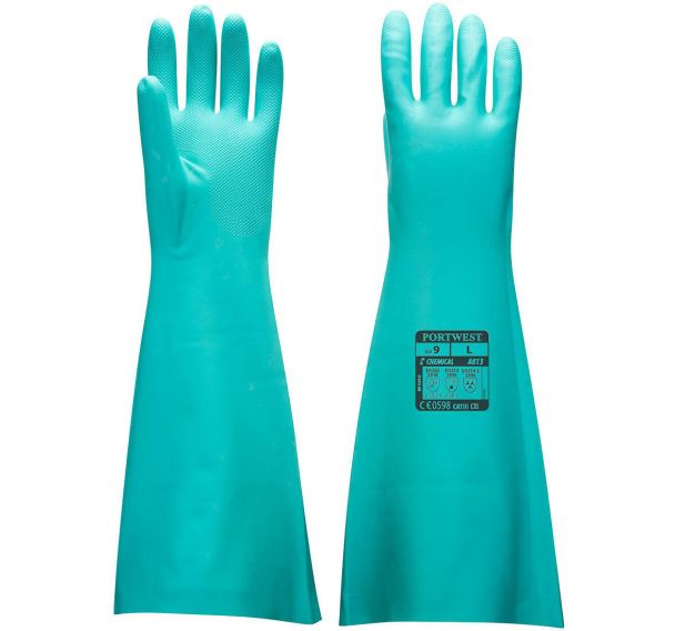 Gant de protection chimique en nitrile Extra-Long A813 - Portwest