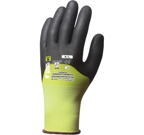 Gants Eurocut N318HVC CUT B. HPPE J18 jaune - Coverguard
