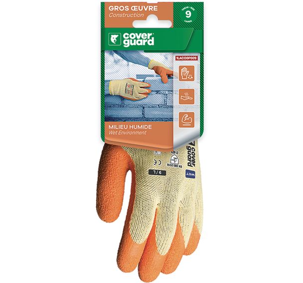 Gants Eurostrong 10L800 J10 enduit latex - Coverguard