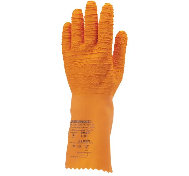 Gants Eurostrong 3820 latex crépé 34 cm - Coverguard