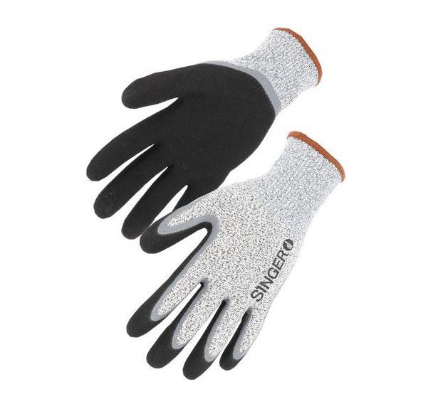 Gants PEHD coupure D enduit nitrile double couche dos aere - Singer Safety