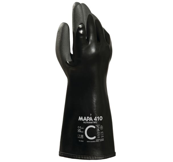 Gants chimique anticoupure niveau C Ultranitril 410 - Mapa
