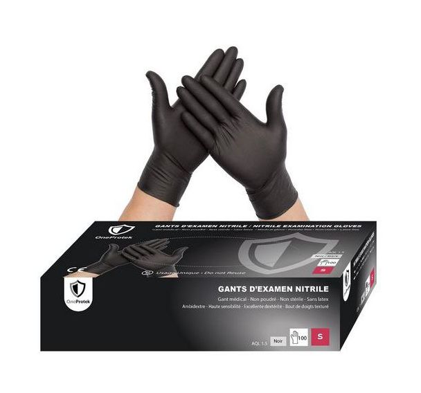 Gants d'examen Nitrile - Noir - OneProtek