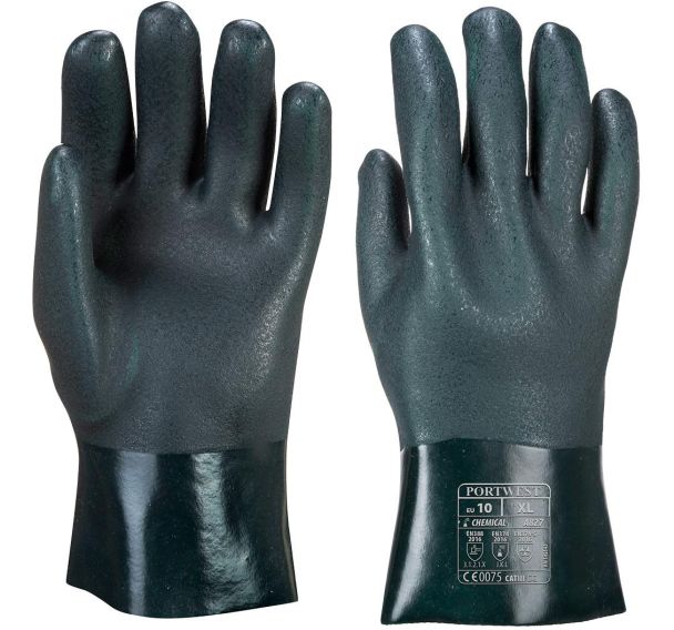Gants de protection PVC 27cm double trempage - Portwest (12 paires)