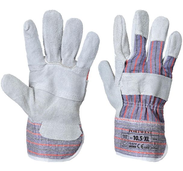Gants de travail docker croute-XL-Gris (12 paires)