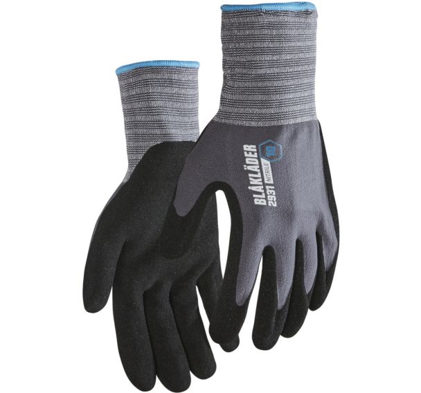 Gants de travail en nitrile sableux trempé - Gris clair - Blåkläder