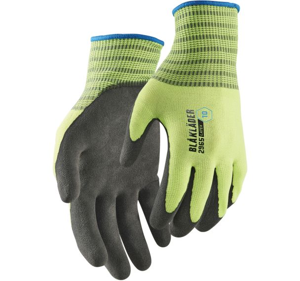 Gants de travail enduit de latex - Jaune fluo - Blakader