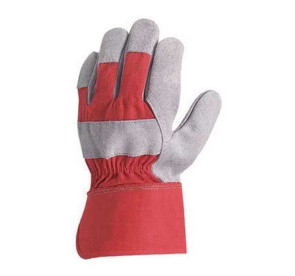 Gants docker Eurostrong 152 croûte vachette toile rouge - Coverguard