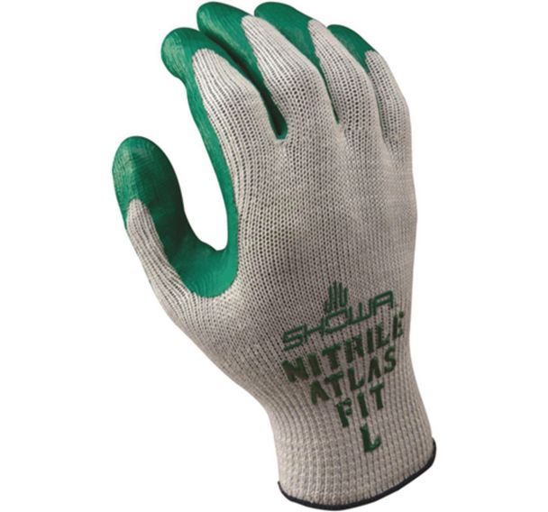 Gants grip polyvalents 350R gris-vert - Enduction nitrile _Showa