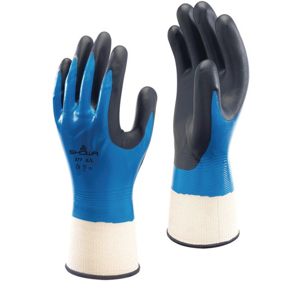 Gants grip polyvalents 377-Enduction complète mousse de nitrile_Showa