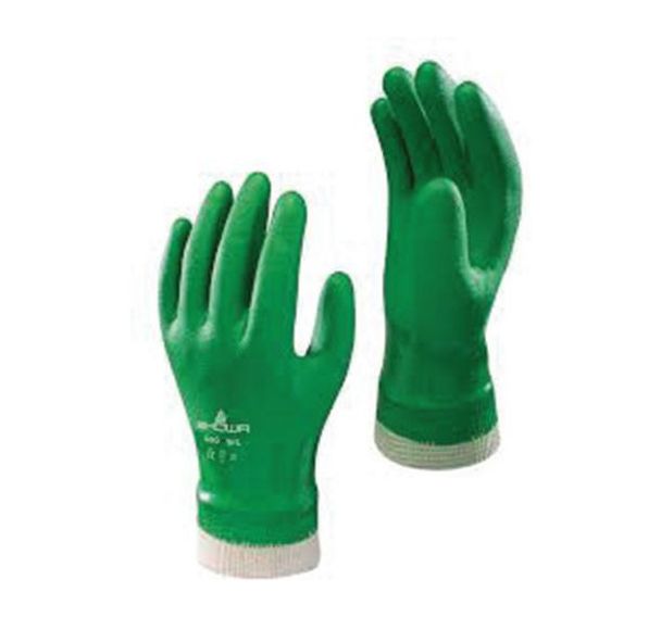 Gants grip polyvalents 600 vert - Enduction PVC _Showa