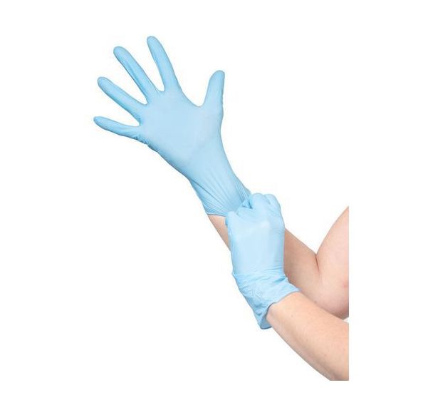Gants jetables 1131 en nitrile non poudré longue manchette - Wee Safe