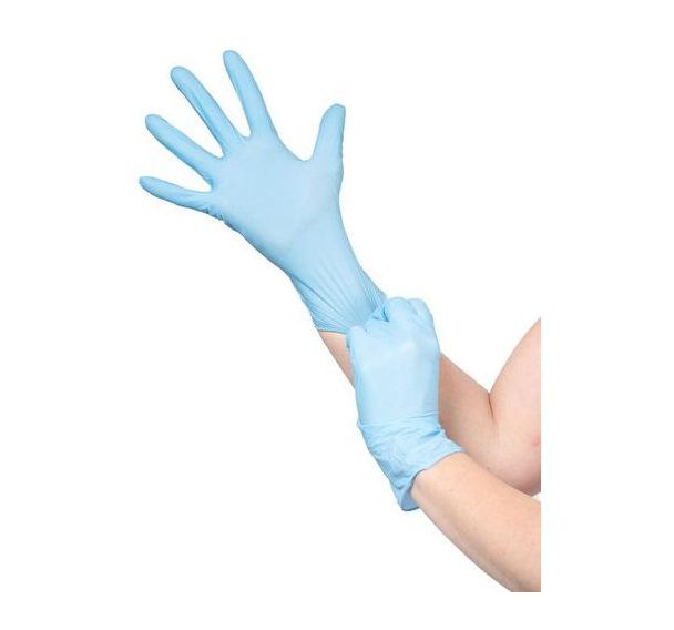 Gants jetables 1135 en nitrile non poudré longueur 240 mm - Bleu
