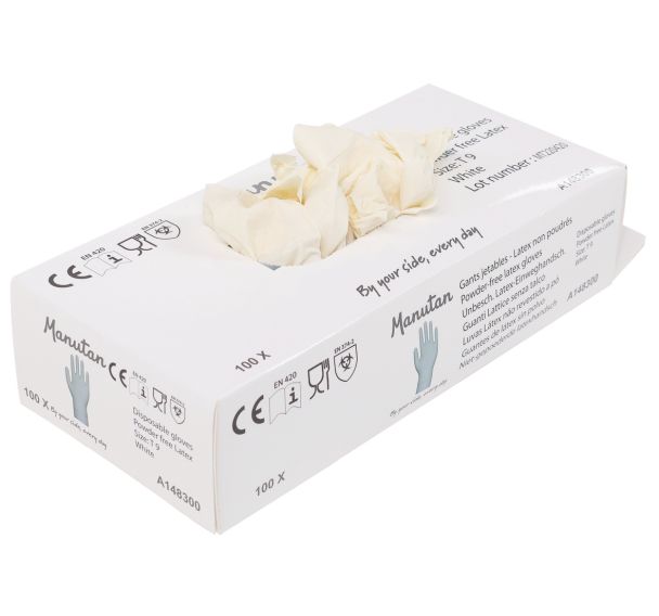 Gants jetables latex non poudrés - Manutan Expert