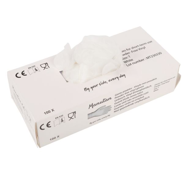Gants jetables vinyle non poudrés - Manutan Expert