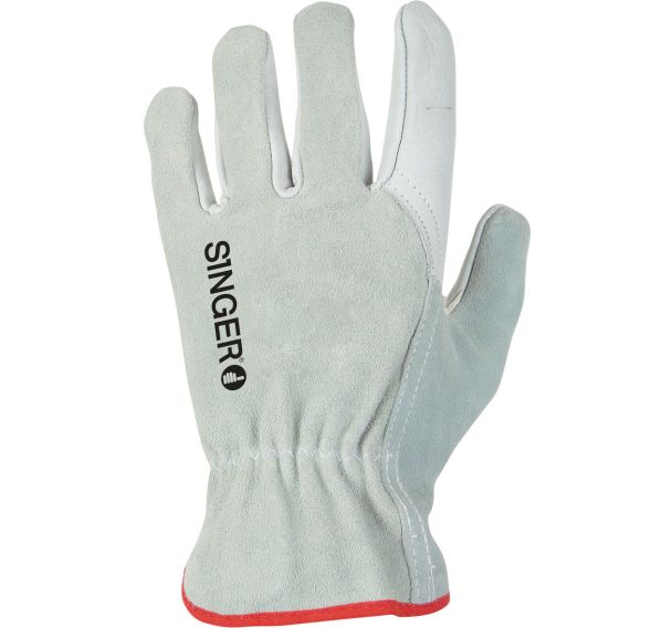 Gants tout cuir avec liseré rouge - Singer