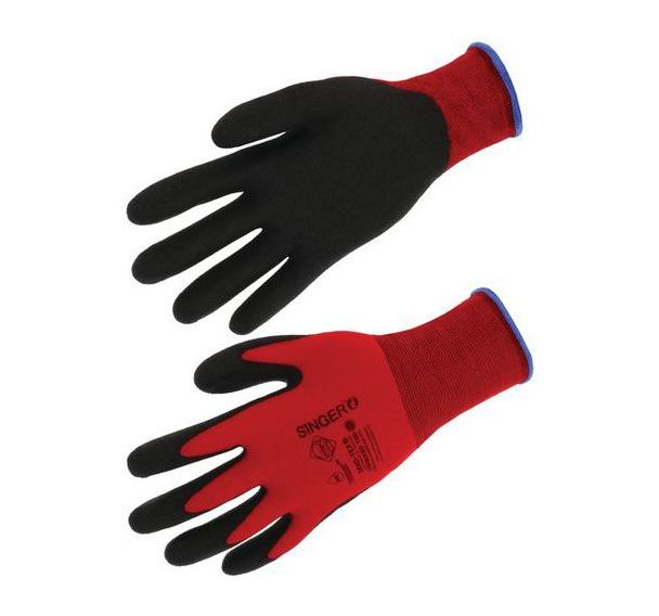 Gants tricot PVC support polyamide sans couture jauge 15 - Singer - Lot de 10
