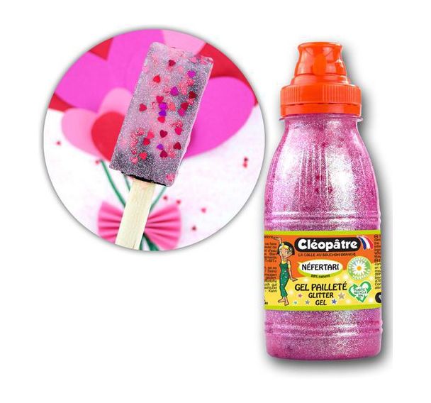 Gel pailleté 250 ml déco coeur