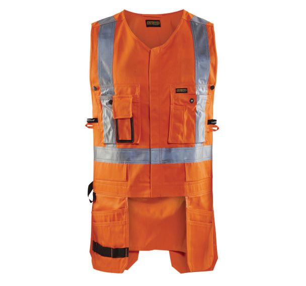 Gilet porte-outils haute visibilité orange fluorescent