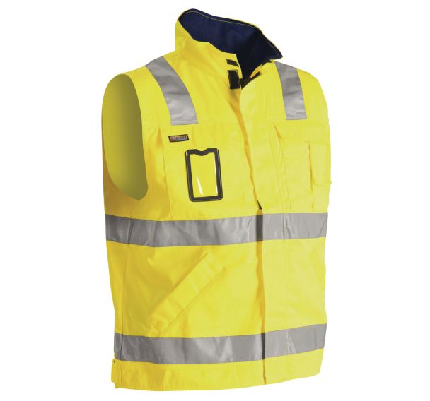 Gilet sans manche haute visibilité jaune fluorescent/marine