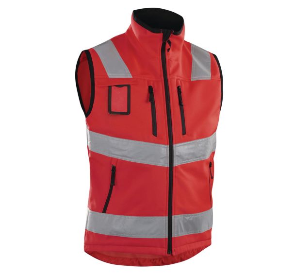 Gilet softshell haute visibilité rouge fluorescent