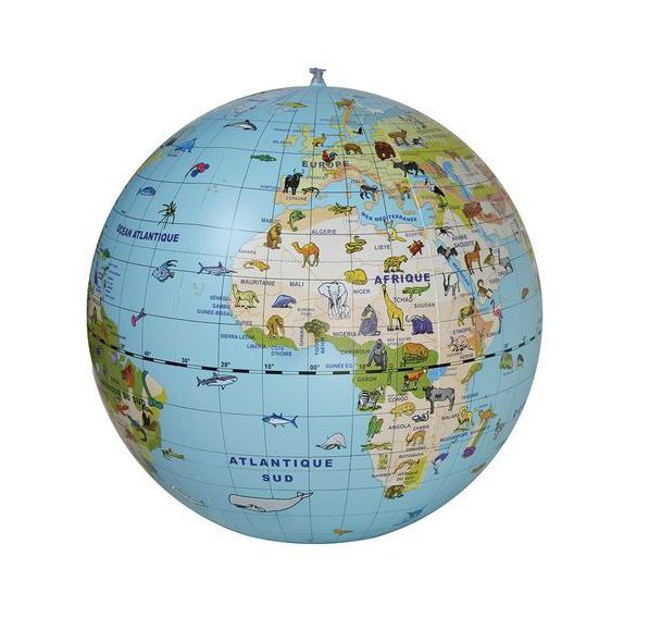 Globe gonflable animaux maxi
