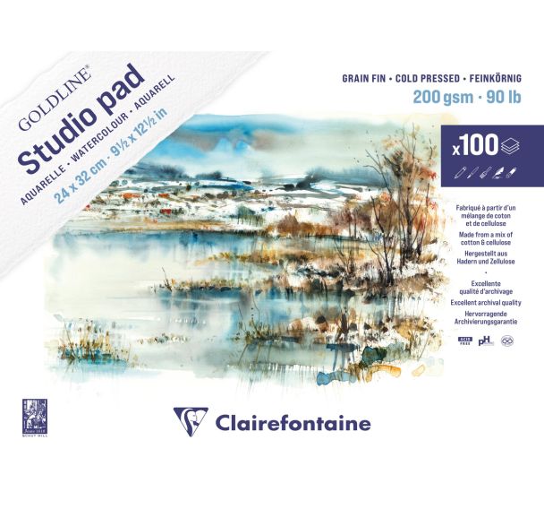 Goldline Bloc 100 feuilles aquarelle 200g 24x32cm