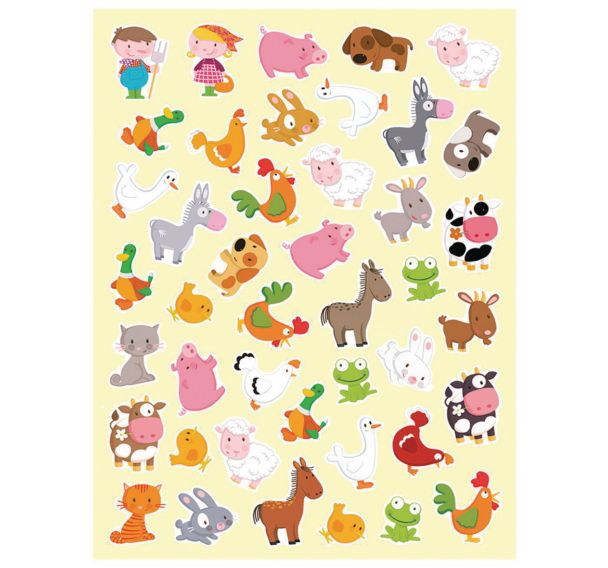 Gommettes illustrées animaux de la ferme