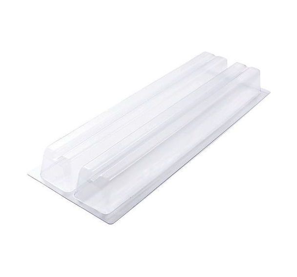 Gouttière double à bûches thermoformées rainuré - Lot de 10