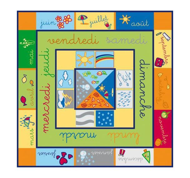 Grand tapis d'apprentissage 1er âge 'le calendrier'