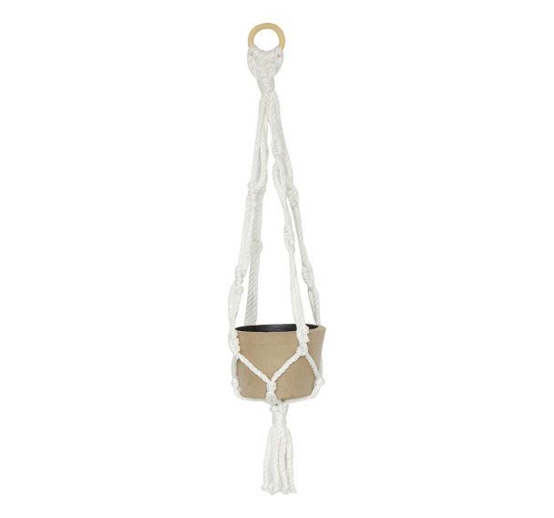 Grande suspension macramé avec cache-pot (Lot de 5)