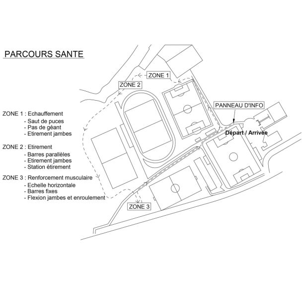 Gravure complexe du parcours sur panneau hpl (logo, décor, circuit )