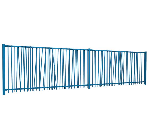 Grille OOBAMBOO MC89 - 2.42 m poteau rond - bleu - Normaclo