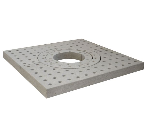 Grille d'arbre ARBEA carrée béton gris sablé
