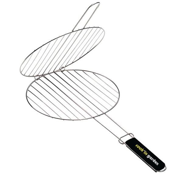 Grille double ronde d37cm manche soft touch
