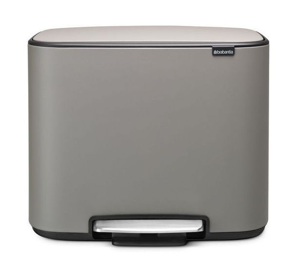 Gris Bo Poubelle à pédale 11 + 23 L, Brabantia