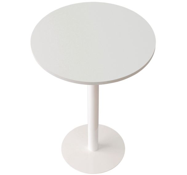 Guéridon bas Easy Office pied blanc Ø 80 cm plateau Blanc