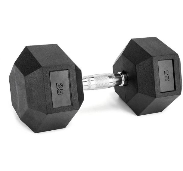 Haltère musculation hexagonal en caoutchouc de 1 à 50kg
