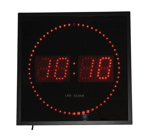 Horloge électrique LED rouge affichage Ø 28 cm