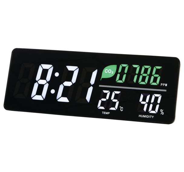 Horloge Led murale à poser avec capteur CO2