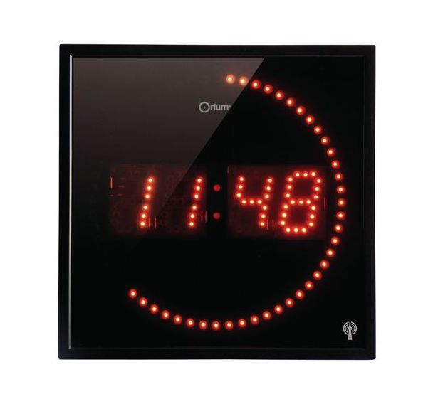 Horloge à LED radio-contrôlée 28 x 28 cm Noir