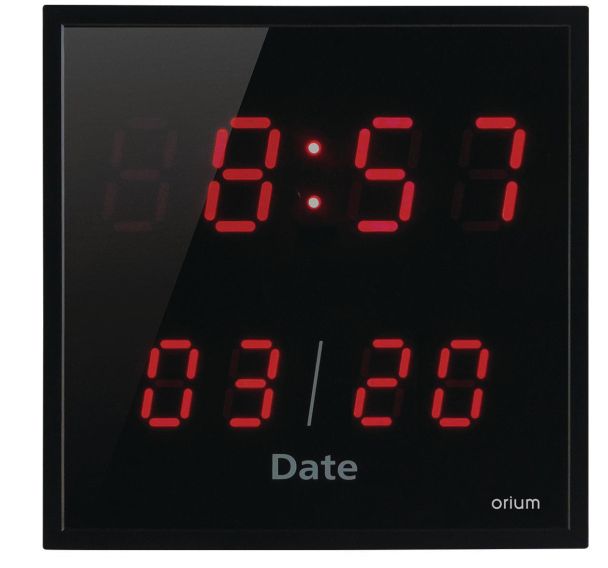 Horloge à LED rouge 28 x 24 cm Noir/Rouge
