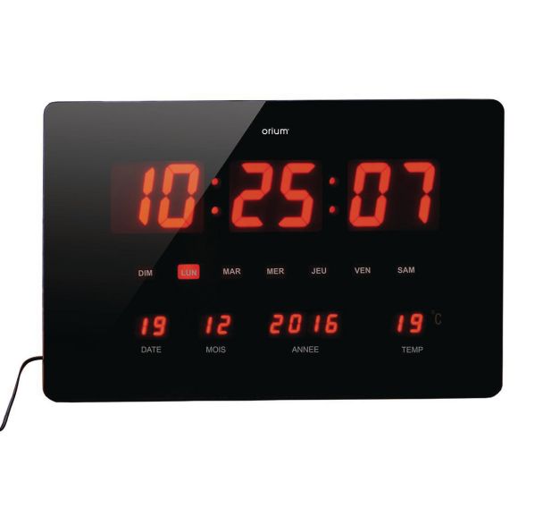Horloge à LED rouge Chronos - Orium