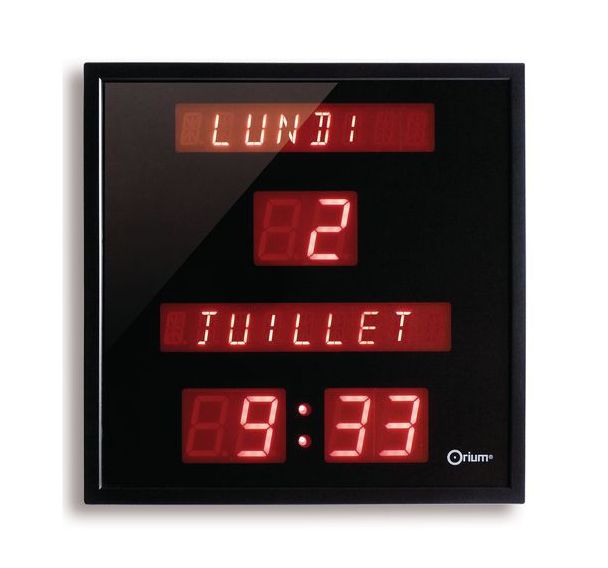 Horloge à date digitale 28 x 28 cm Noir