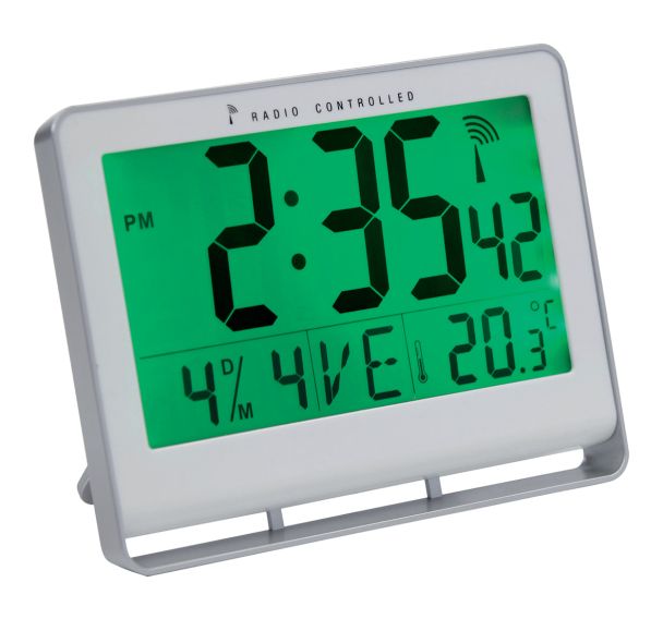 Horloge digitale LCD radiopilotée