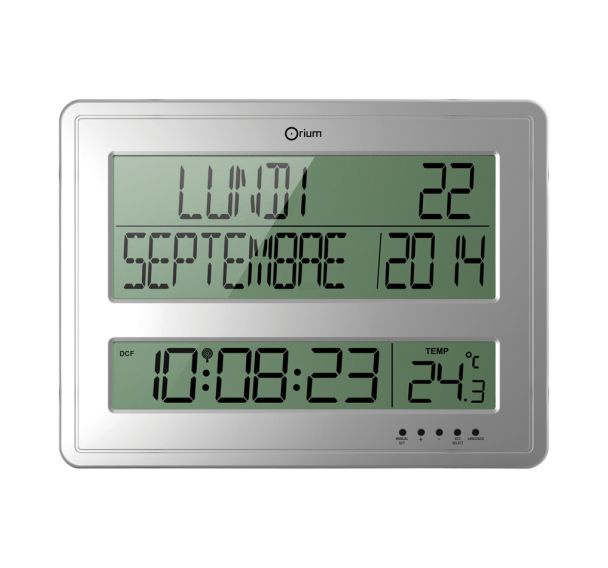 Horloge digitale calendrier RC Orium 32,5 x 43 cm Gris