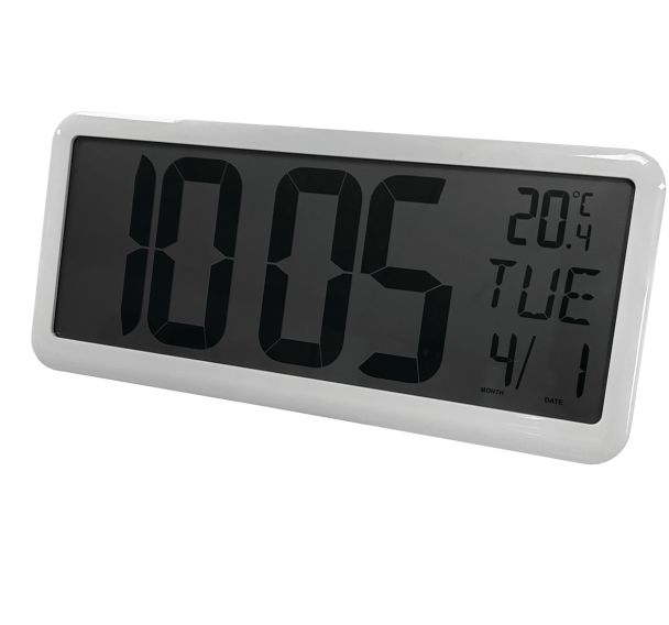 Horloge lcd murale à poser multifonctions à piles-Alba