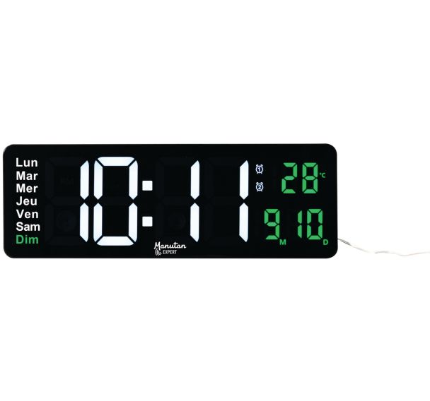 Horloge murale LED rectangulaire - Manutan